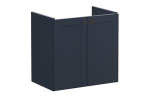 VitrA Root Classic 60cm 2 Door Wall Hung Slim Washbasin Unit - Matt Dark Blue